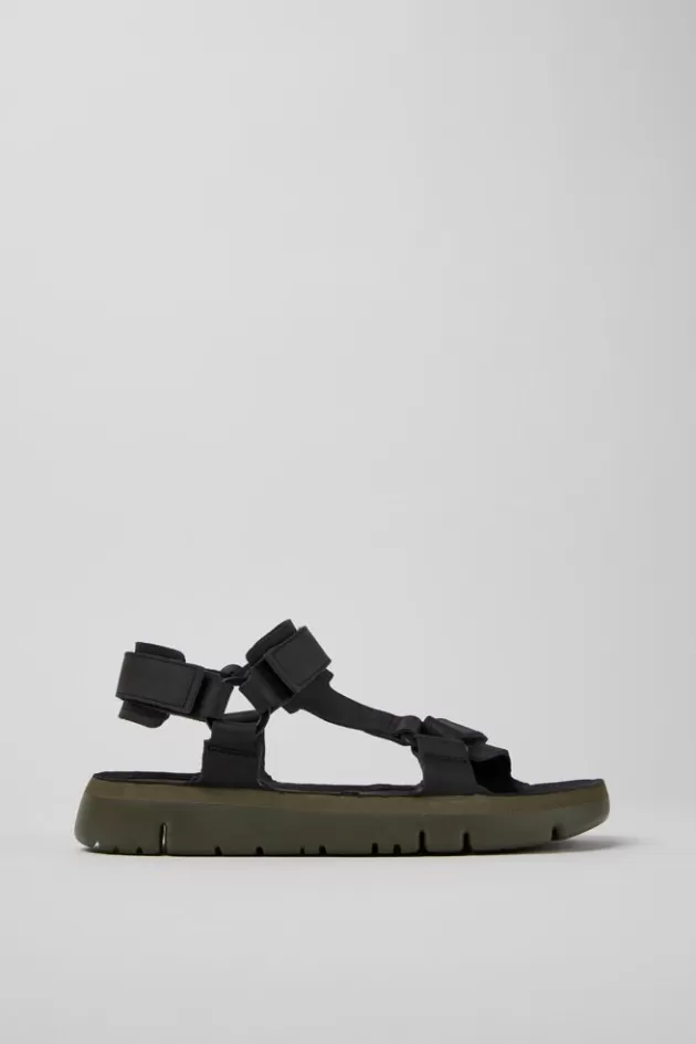 Fashion Camper Zwarte Leren Herensandalen