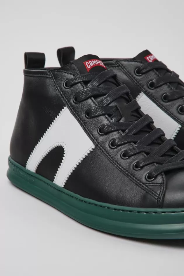 Hot Camper Zwarte Leren Herensneakers