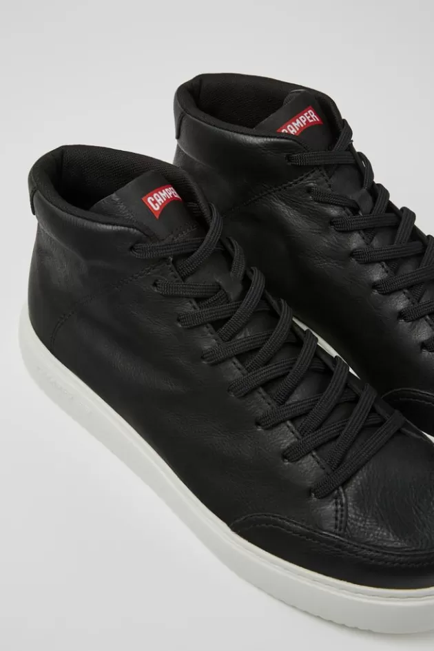 Best Sale Camper Zwarte Leren Herensneakers