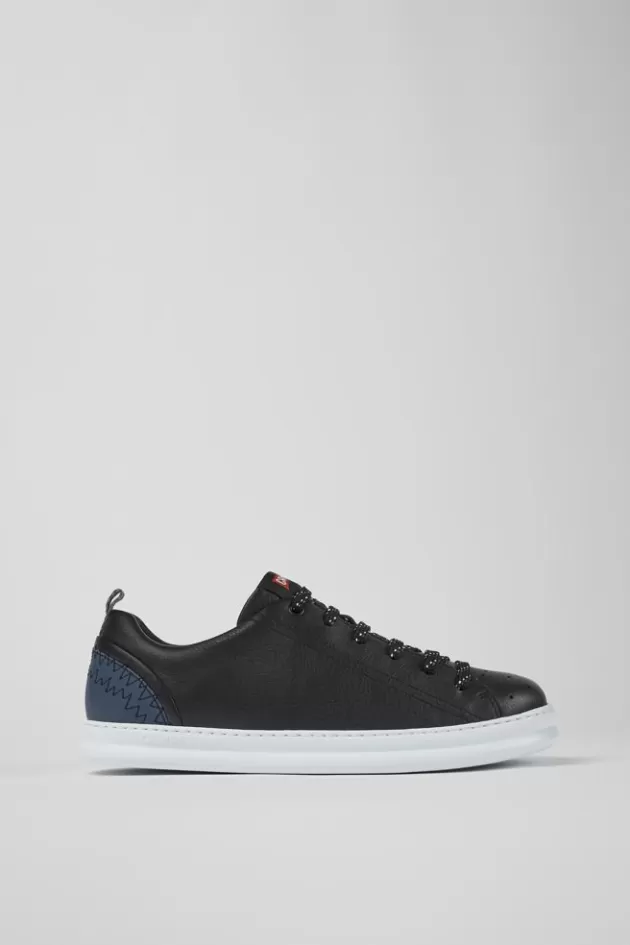 New Camper Zwarte Leren Herensneakers