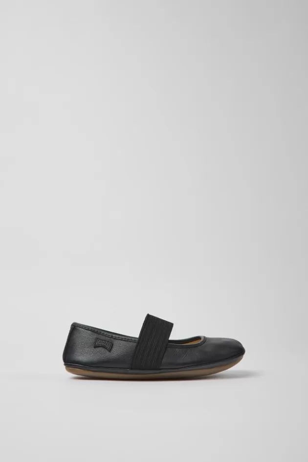 Fashion Camper Zwarte Leren Kinderballerina'S