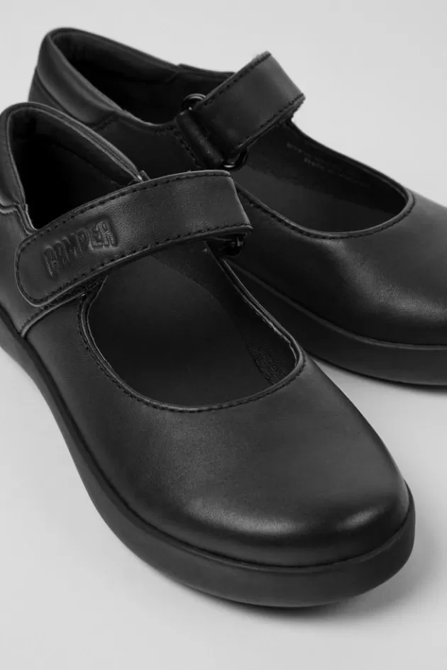 Sale Camper Zwarte Leren Kinderschoenen