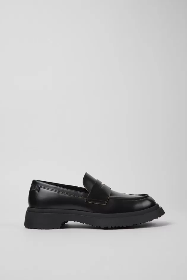 Best Sale Camper Zwarte Leren Loafers Voor Dames