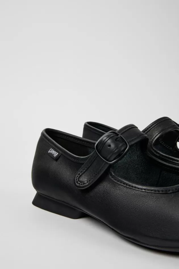 Store Camper Zwarte Leren Mary Jane-Schoen Voor Dames