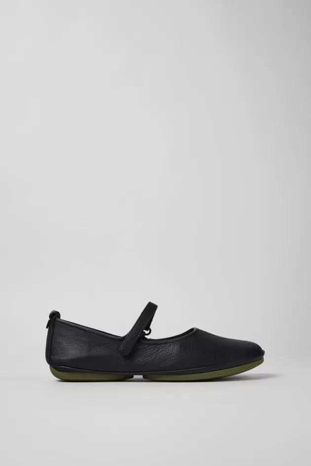 Hot Camper Zwarte Leren Mary Jane-Schoen Voor Dames