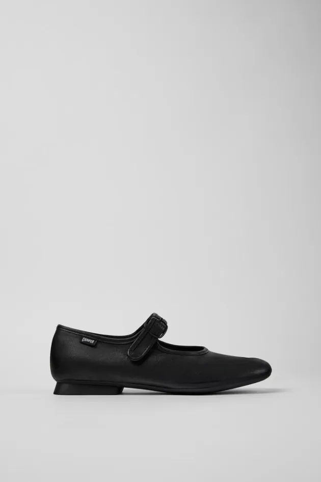 Store Camper Zwarte Leren Mary Jane-Schoen Voor Dames