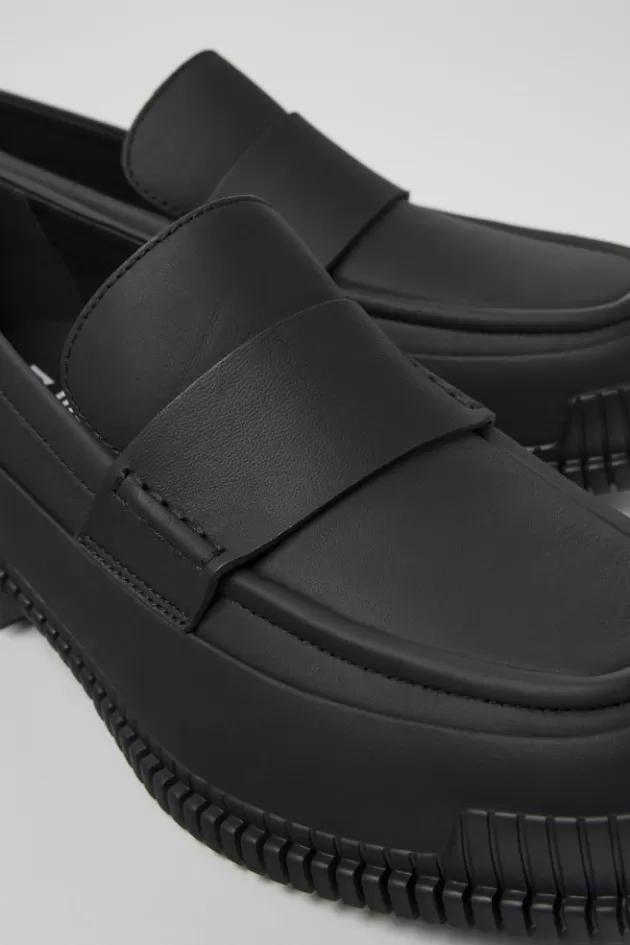 Clearance Camper Zwarte Leren Mocassin Voor Heren