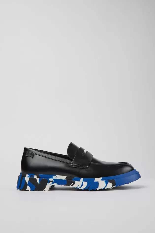 New Camper Zwarte Leren Mocassin Voor Heren