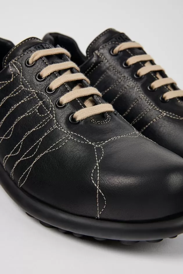 Sale Camper Zwarte Leren Oxford Sneaker Voor Heren