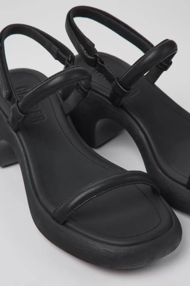 Shop Camper Zwarte Leren Sandaal Voor Dames