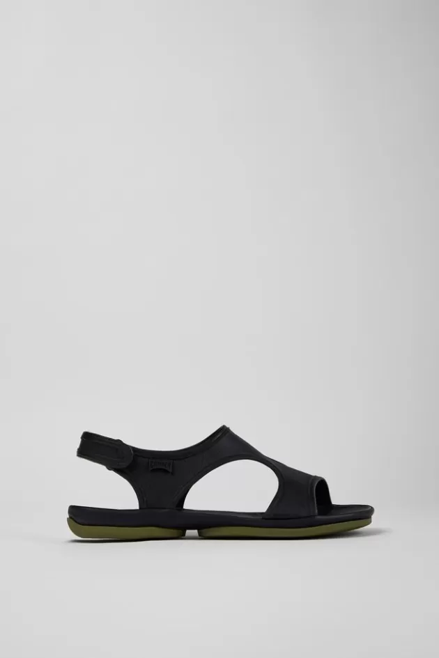 Sale Camper Zwarte Leren Sandaal Voor Dames