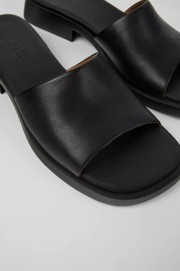 Discount Camper Zwarte Leren Slipper Voor Dames