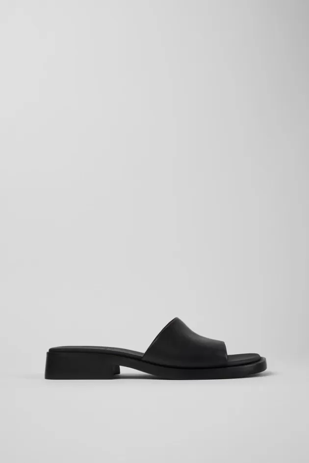 Discount Camper Zwarte Leren Slipper Voor Dames