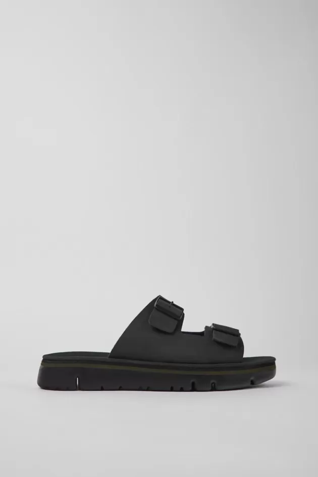 New Camper Zwarte Leren Slipper Voor Heren