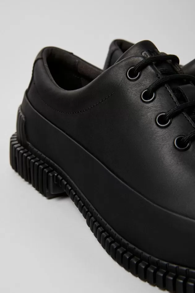 Fashion Camper Zwarte Leren Veterschoenen