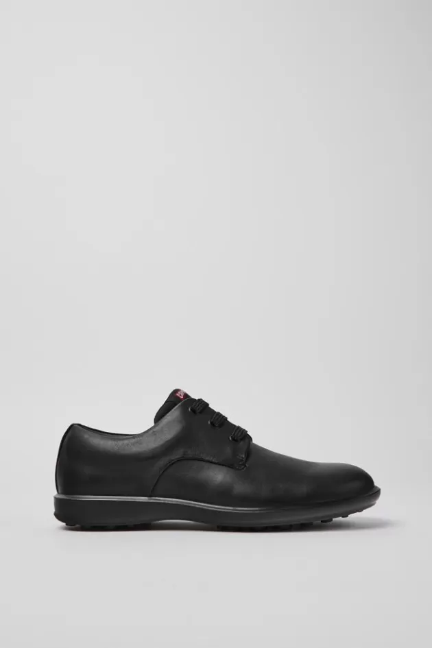 Hot Camper Zwarte Leren Veterschoenen