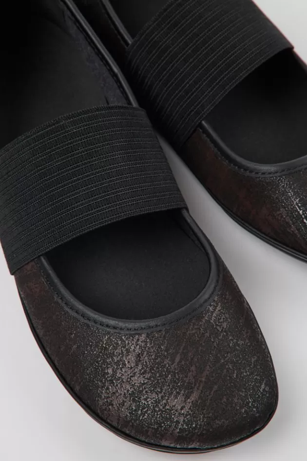 Discount Camper Zwarte Nubuck Ballerina'S Voor Dames