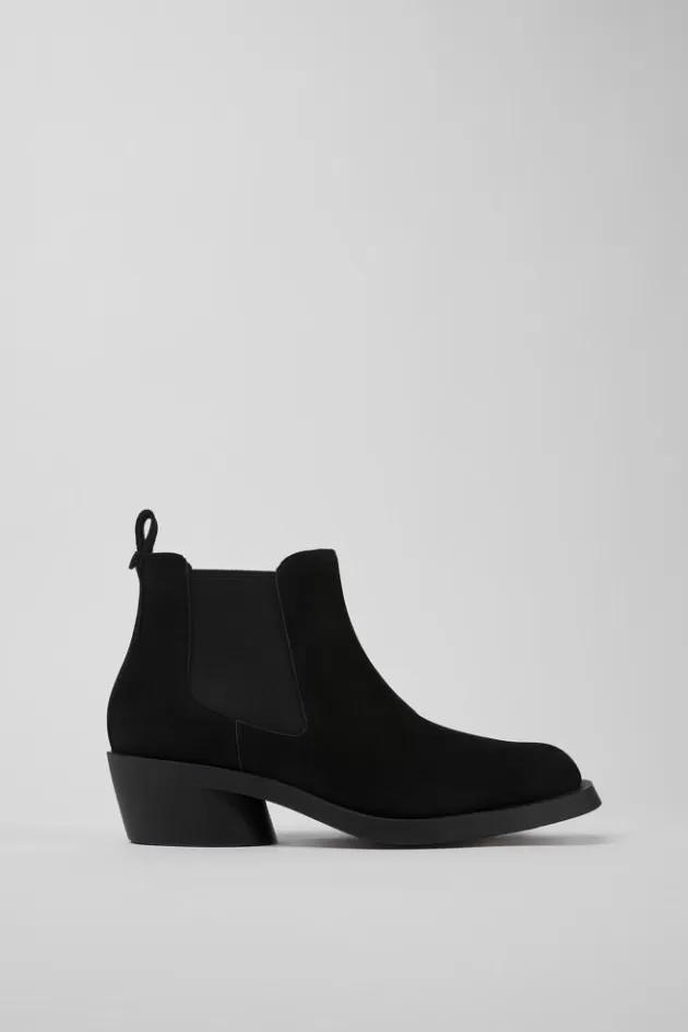 Cheap Camper Zwarte Nubuck Enkellaarzen Voor Dames