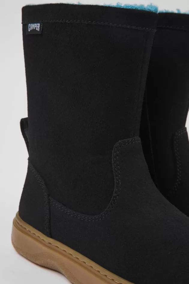 Outlet Camper Zwarte Nubuck Kinderlaarzen