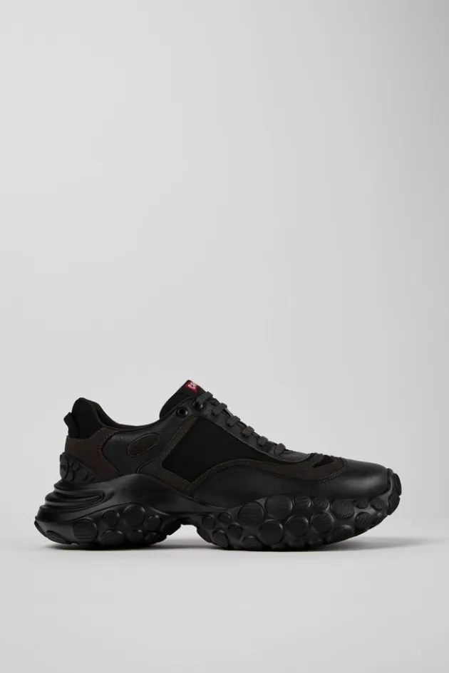 Best Sale Camper Zwarte Sneaker Van Textiel/Leer Voor Heren