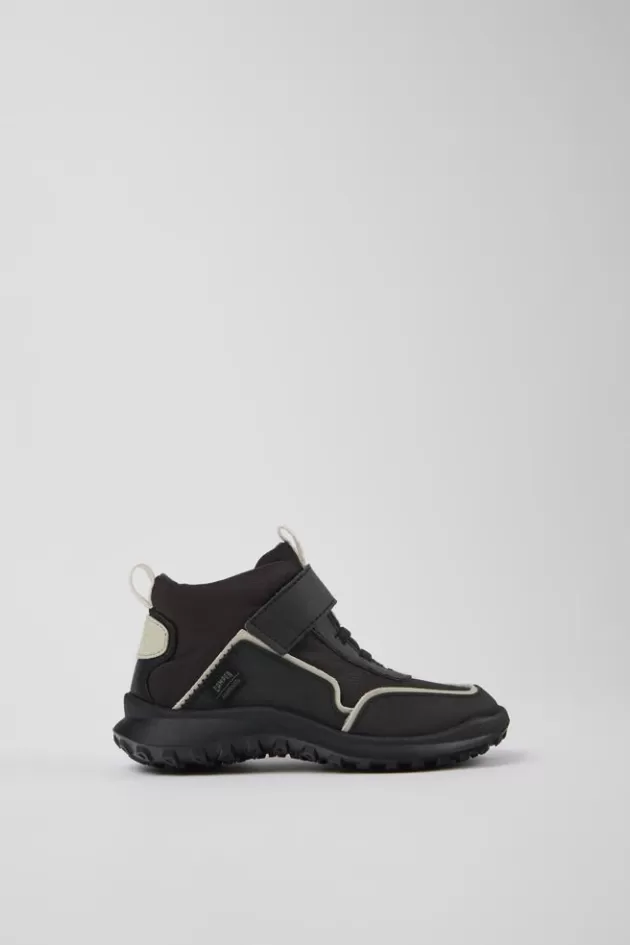 Sale Camper Zwarte Stoffen En Leren Kinder-Enkelboots