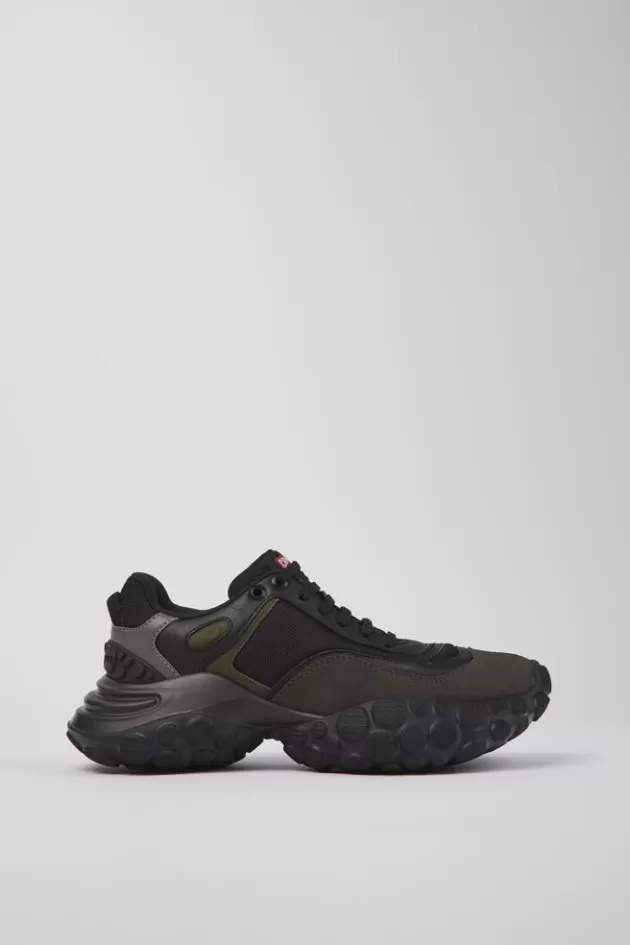 New Camper Zwarte Stoffen En Nubuck Damessneakers