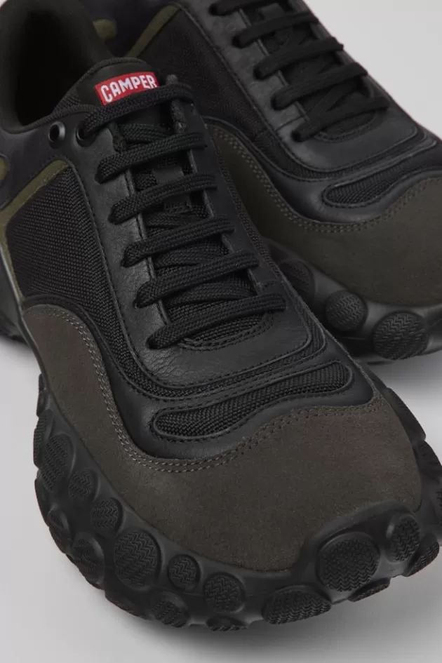 Online Camper Zwarte Stoffen En Nubuck Herensneakers