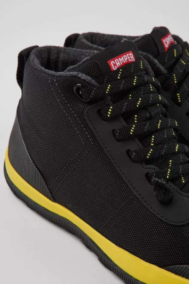 New Camper Zwarte Stoffen Enkelboots Voor Dames
