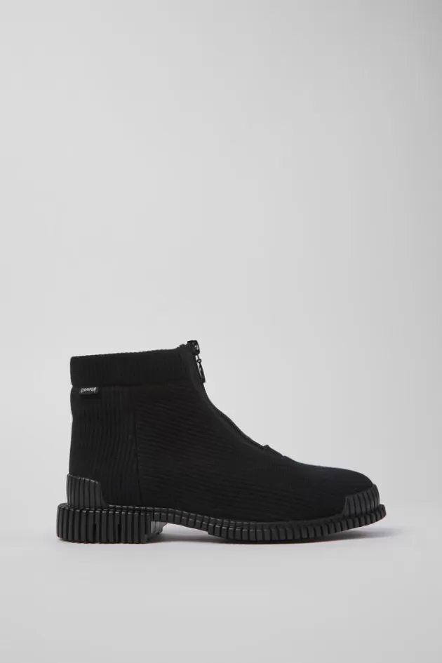 Discount Camper Zwarte Textiel Ritsbootie Voor Dames