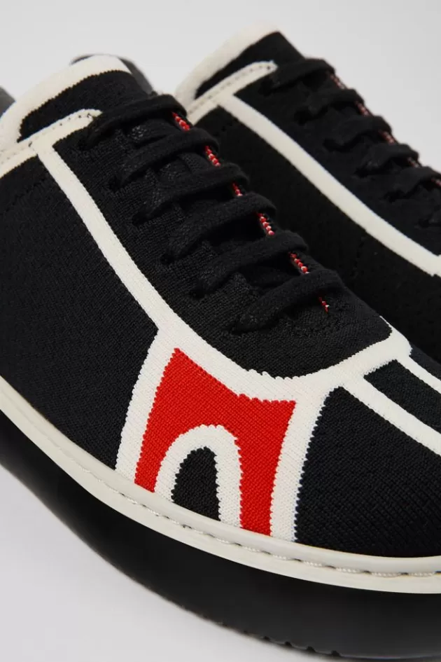 Cheap Camper Zwarte Textiel Sneaker Voor Dames