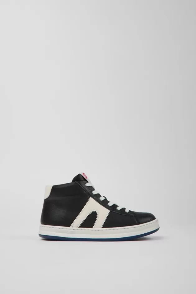 Cheap Camper Zwart-Witte Leren Kindersneakers