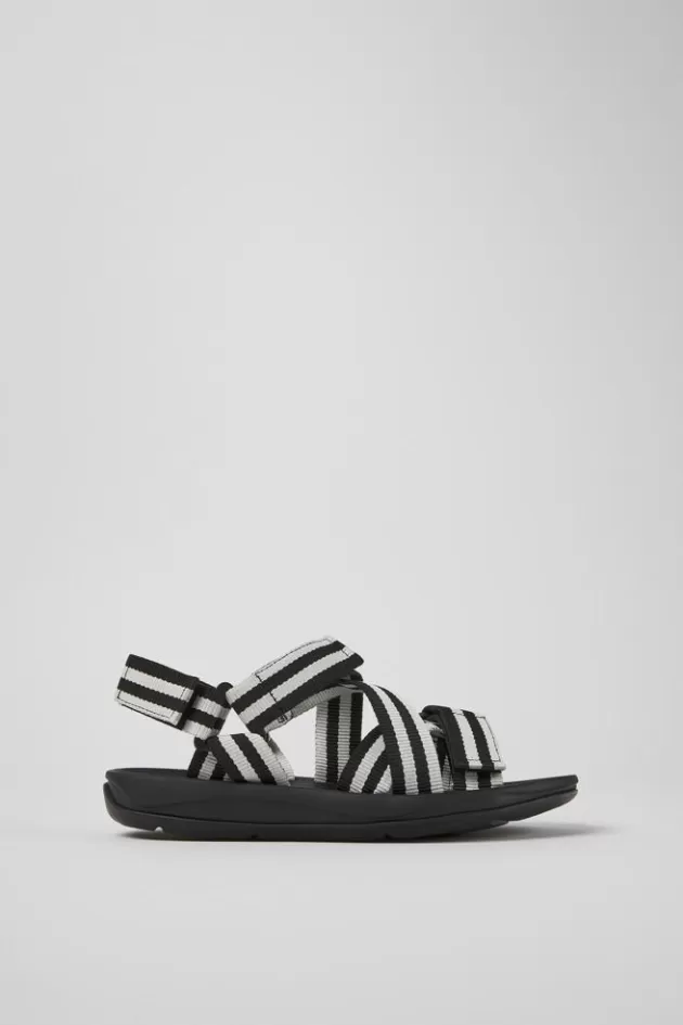 Shop Camper Zwart-Witte Stoffen Damessandalen